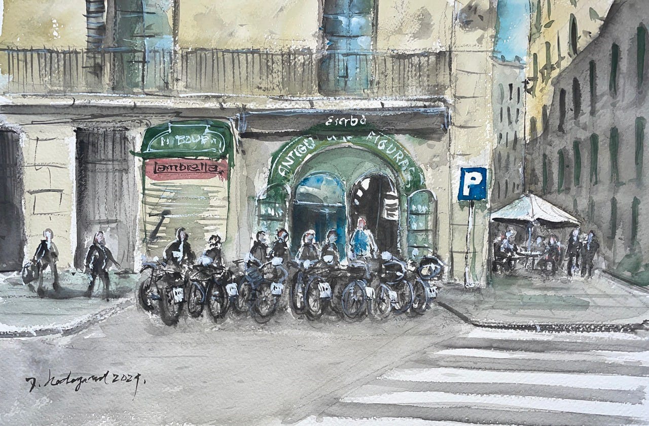 Akvarel malet feriefoto