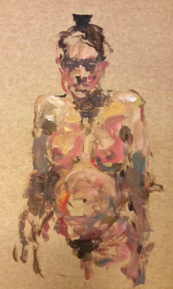 Croquis skitse af levende nøgenmodel