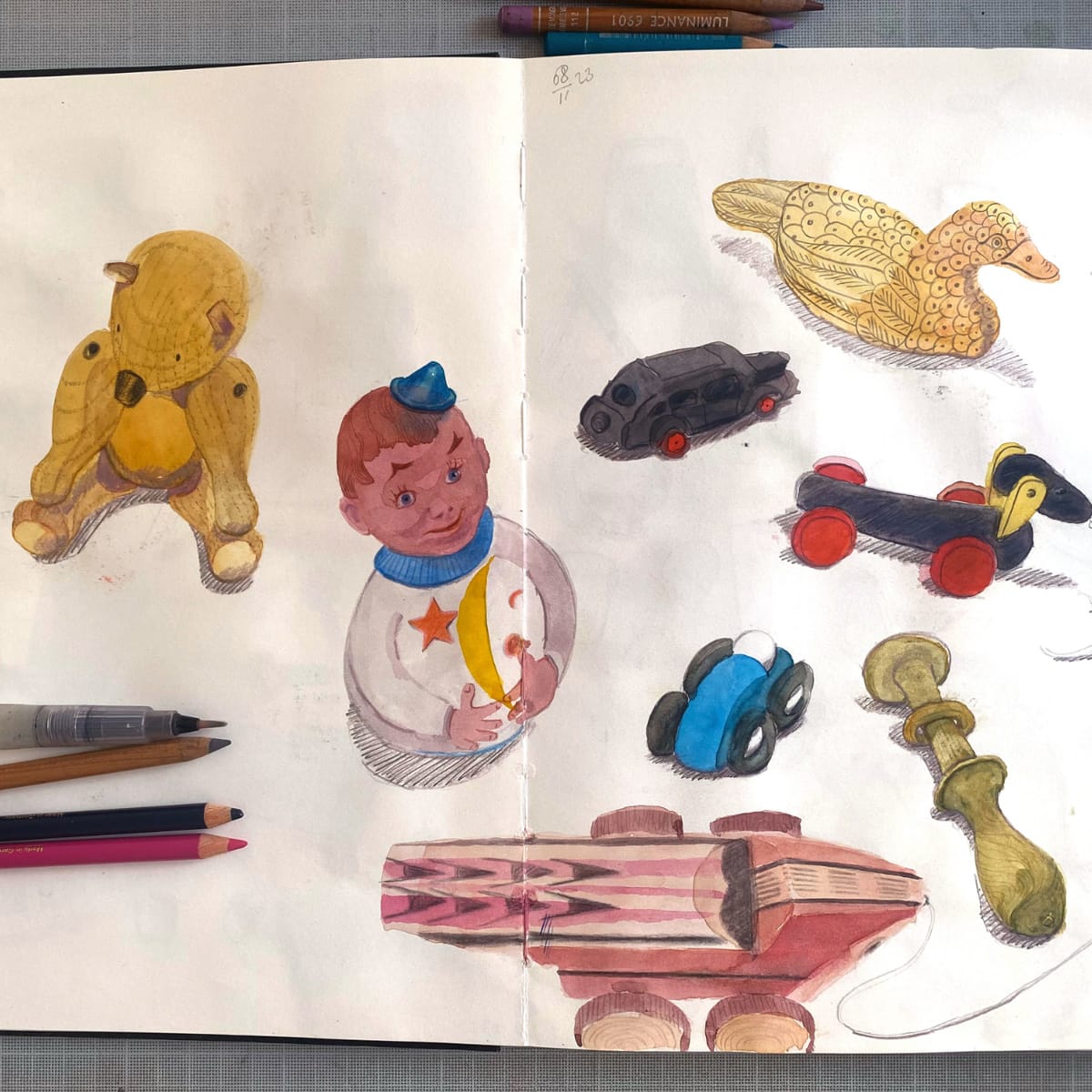 Tegning på tegnekursus hos FOF København og Nordsjælland