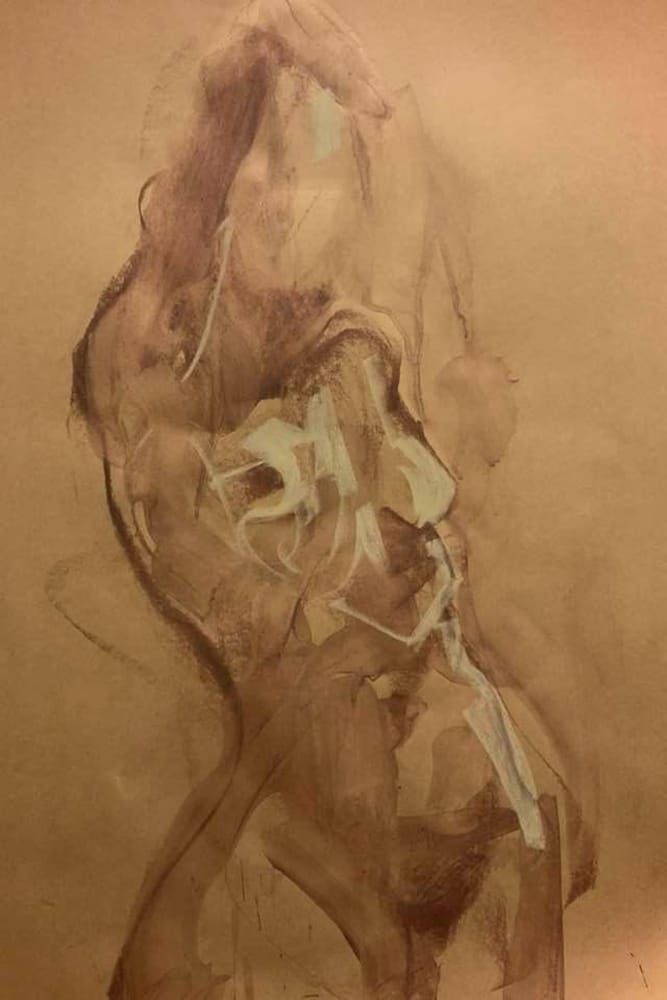 Croquis skitse af levende nøgenmodel