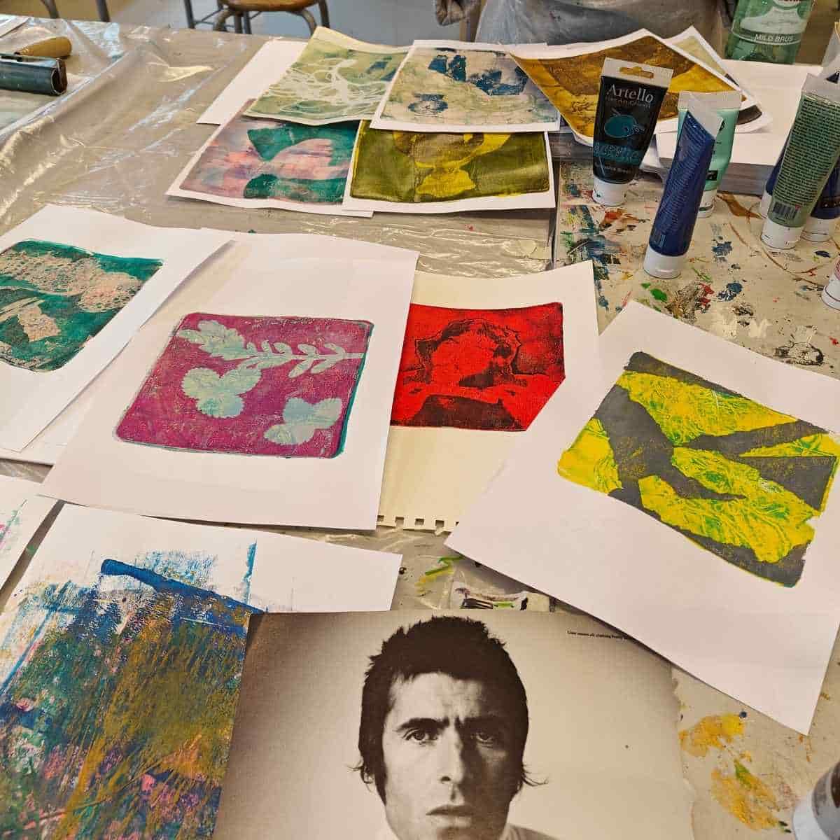 Forskellige Gelli Art tryk