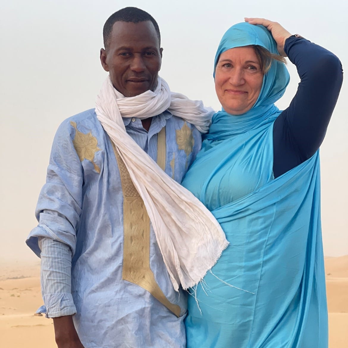 Mette Ehlers Mikkelsen med mand på en af sine rejser