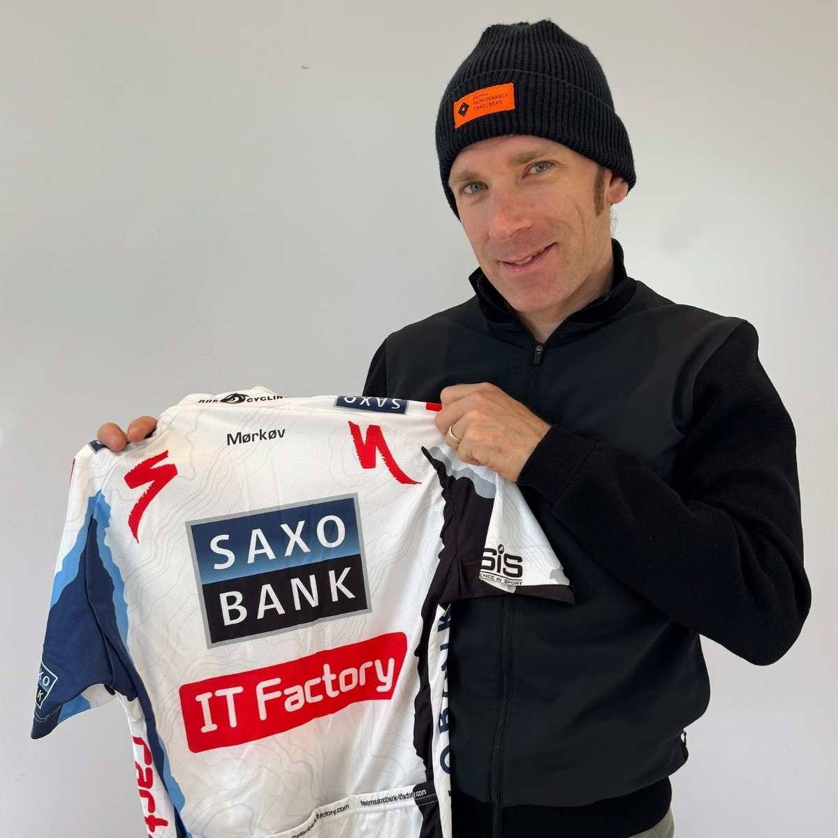 Michael Mørkøv med Saxo Bank T-shirt