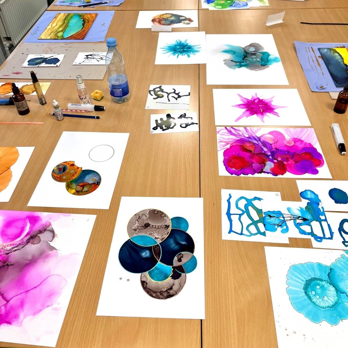 Alkohol ink | Lavet på kursus i FOF Aarhus