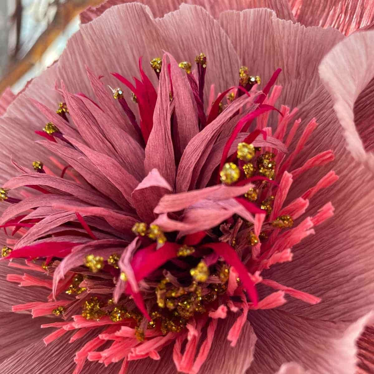 Nærbillede af papirblomst