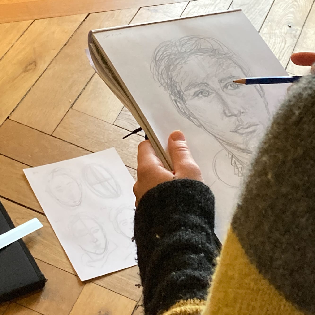 Portrættegning på Frederiksborg Slot i Hillerød